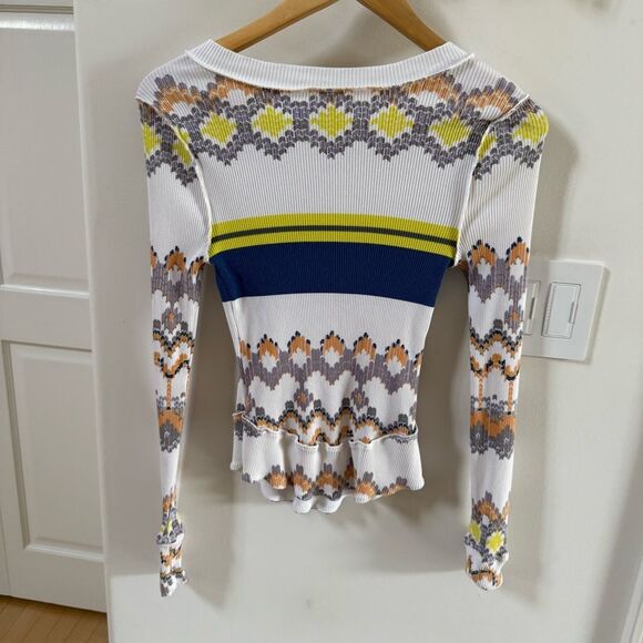 Free People Movement Rally Printed Layer In Fairisle Combo S NWOT - Picture 12 of 14